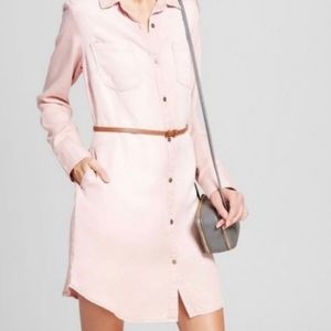NWT Pink Merona Button Up Shirt Dress